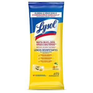 Desinfectante Lysol en toallitas Poder cítrico x72unds