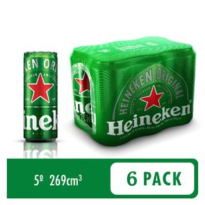 Cerveza Heineken 6 pack lata x269ml