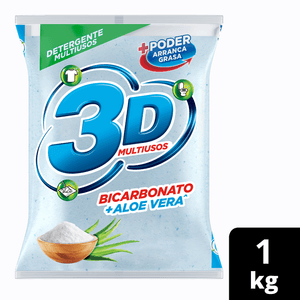 Detergente 3D multiusos bicarbonato + aloevera x1000g