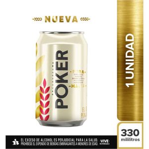 Cerveza Poker pura malta lata x330ml