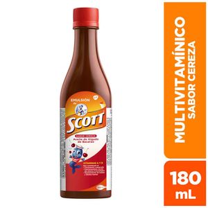 Jarabe Emulsión de Scott cereza vitaminas A y D x180ml