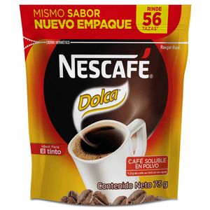 Café Nescafé Dolca instantáneo bolsa x73g