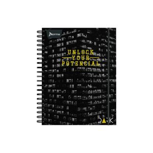 Cuaderno argollado Durabook Deep Dark grande 175 hojas 7 materias cuadriculado Norma