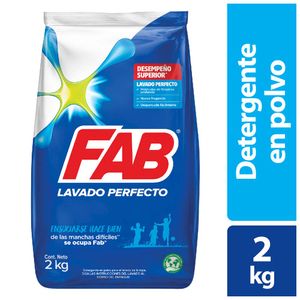 Detergente Fab floral en polvo x2kg