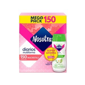 Protectores Nosotras diarios multiestilo x150und + Jabón Íntimo x130ml