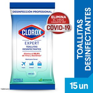 Toallas desinfectantes Clorox expert flowpack fresco x15unds