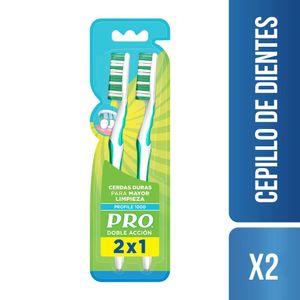 Cepillo Dental Oral-B Pro 1000 doble acción duro x2unds