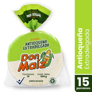 Arepas antioqueñas Don Maíz extradelgadas sin sal x900g