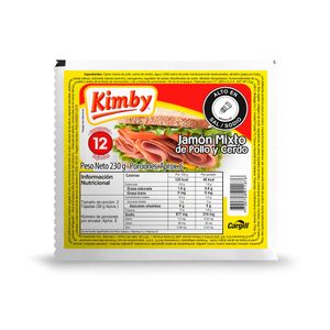 Jamón Kimby mixto pollo cerdo x12und x230g pn