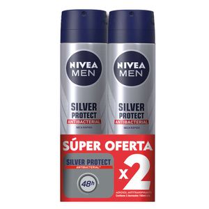 Desodorante Antibacterial Nivea Men Silver Protect Spray x150ml x2und