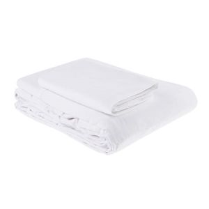 Juego de cama sencillo 150 hilos Blanco Básico Distrihogar