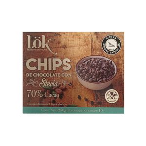 Chips Lok chocolate stevia 70% cacao x250g