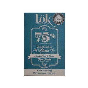Chocolate Lok stevia 75% cacao x70g