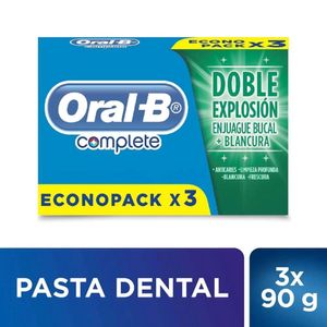 Crema Dental Oral-B Complete Menta Refrescante x90g x3und