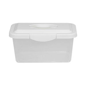 Caja Organizadora 6L Transparente Tapa Color Blanca Krea