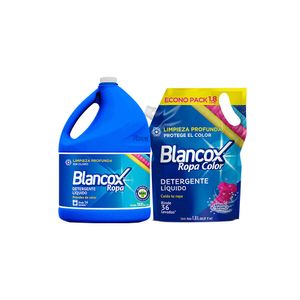 Detergente líquido Blancox  prendas de color x3.8Lt + Doypack x 1.8Lt