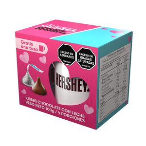 Chocolate Hersheys kisses x100g gratis taza