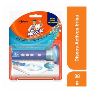 Limpiador para inodoro Mr Músculo en gel adhesivo brisa marina unidad + 6 aplicaciones x 42g