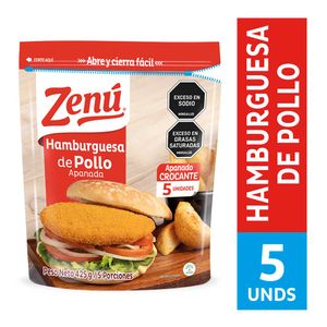 Hamburguesa Zenú pollo apanada x5und x425g pn