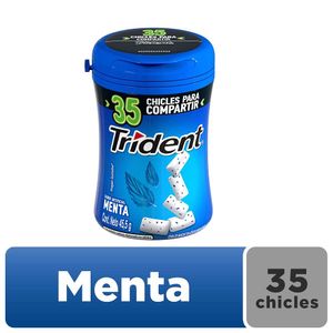 Chicle Trident Botella sin azúcar menta x35 chicles