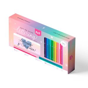 Kit cartilla marcadores punta pincel x30und (12 colores especiales) by kiut Norma
