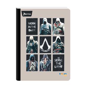 Cuaderno cosido assassins mediano 50 hojas 1 materia cuadriculado Norma