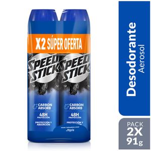 Desodorante Hombre Speed Stick carbón absorb spray x2und  91g c-u