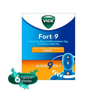 Vick Fort-9 Alivio 9 En 1 Contra Los Síntomas de La Gripa x6und