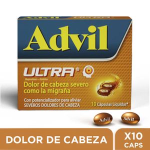 Capsulas Advil Ultra dolor de cabeza severo como la migraña x10 caps
