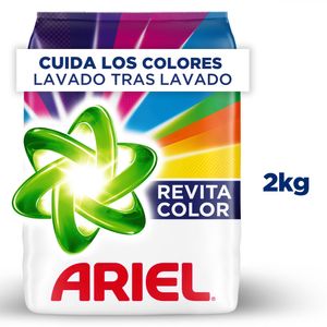 Detergente en Polvo Ariel Revitacolor para Ropa Blanca y de Color 2kg