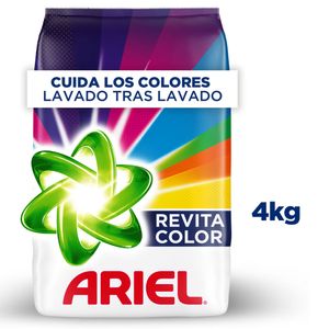 Detergente en Polvo Ariel Revitacolor para Ropa Blanca y de Color 4kg