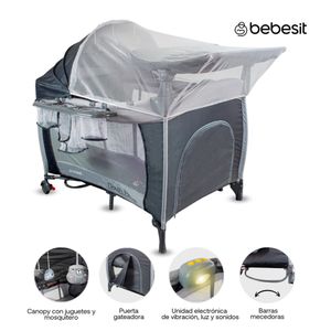 Cuna Corral Traveller Bebesit Gris