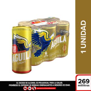 Cerveza Aguila light lata x6und x269ml c-u