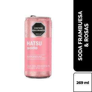 Soda Hatsu frambuesa y rosas lata x269ml