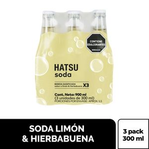 Soda Hatsu limon hierbabuena bot x3 und x300ml c-u