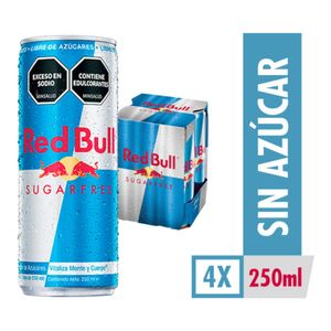 Bebida energizante Red Bull sin azúcar 4 Pack x250ml c-u