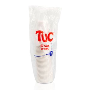 Vaso Plástico 7 Onz Blanco Tuc x25 Unidades