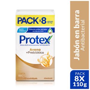 Jabón en Barra Protex Avena + Prebiótico 110g x8 Unidades