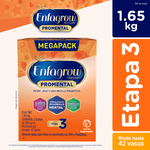 Alimento Lácteo Enfagrow Premium Promental Natural Etapa 3 - Caja 1650 G