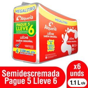 Leche Alqueria original pague 5 lleve 6 x1100ml c/u