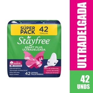 Toalla higiénica Stayfree adapt plus ultradelgada x42und