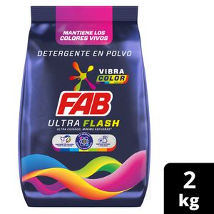 Detergente en polvo Fab ultra color x2kg