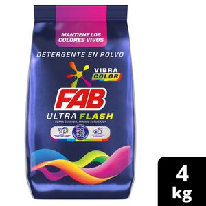 Detergente en polvo Fab ultra color x4kg