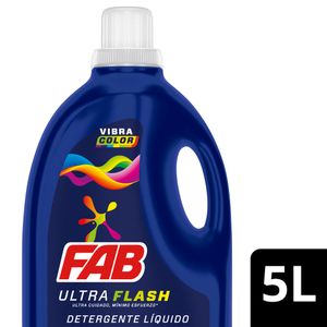 Detergente Fab ultra flash líquido vibra color x5l
