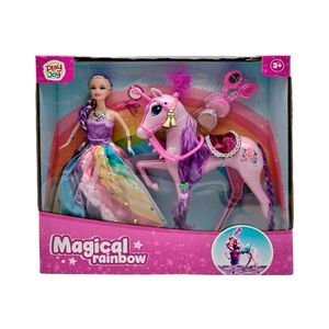 Set muneca play and joy magic rainbow + accesorios