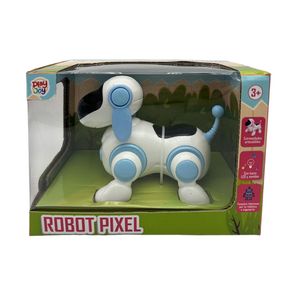 Mascota Robot Pixel Azul