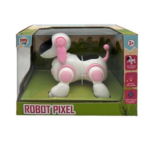 Mascota Robot Pixel Rosado