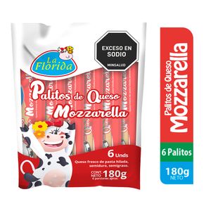 Palitos de queso La Florida mozzarella x6und x30g c-u