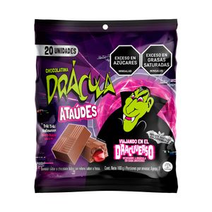 Chocolatina Drácula Ataúdes Fresa x20 Und x160grs