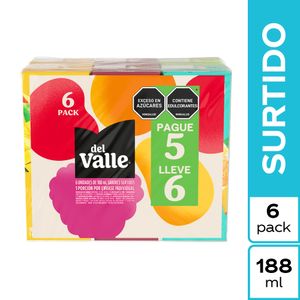 Jugo del Valle frutal surtido x6unds x188ml c-u